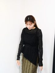 Textured black blouse