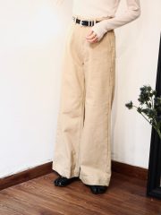 Beige stright denim pants