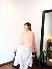 [Limited item!] Cozy pink hosiery blouse