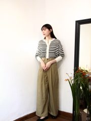 Striped knitted outer