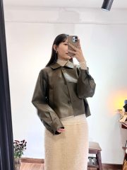 Eunice brown leather outer