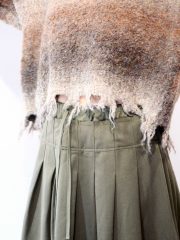 Army layered pleated skirt