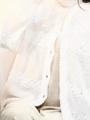 White patched cardigan