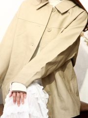 Beige faux leather jacket