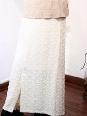 Spring pattern white soso set skirt