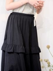 Fiona twist detail noir tiered skirt