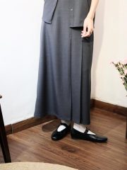 Charcoal set pleated skirt