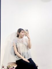 Pale purple sheer split blouse