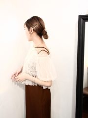 [Must-Have item!!] Sera light 2ways pleated sheer blouse