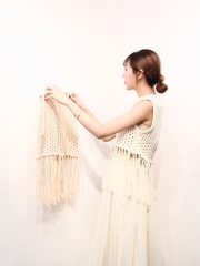 Ivory tassel knitted vest