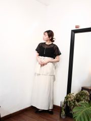 2ways light ruffle set skirt (tube&skirt)