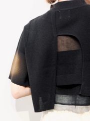 Noir back detail cropped blouse