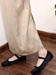 Glossy pattern beige set skirt