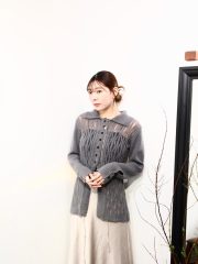 Grey pattern hosiery blouse