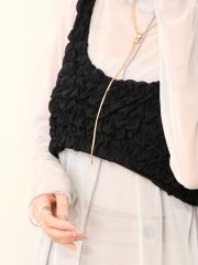 Black puff vest blouse